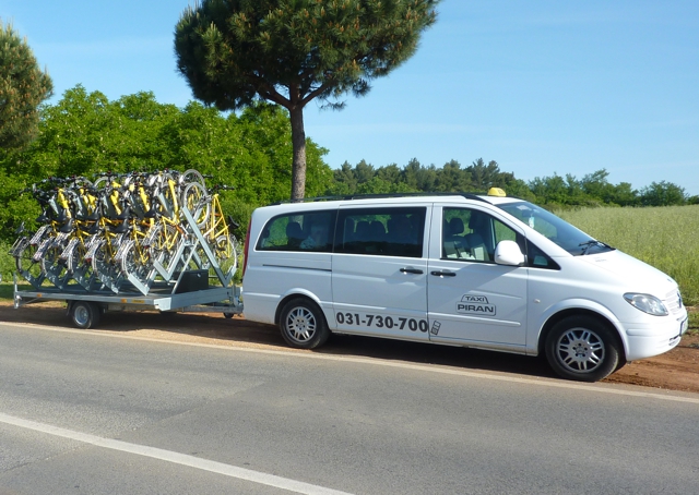 Taxi Piran - Prikolica za 20 koles, nosilec za 4 kolesa